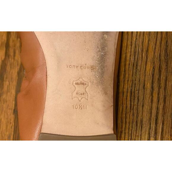 Tory Burch Women's Rust Brown Bow Ballet Flats Square Toe Ruched Shoes 10.5 - Picture 8 of 12